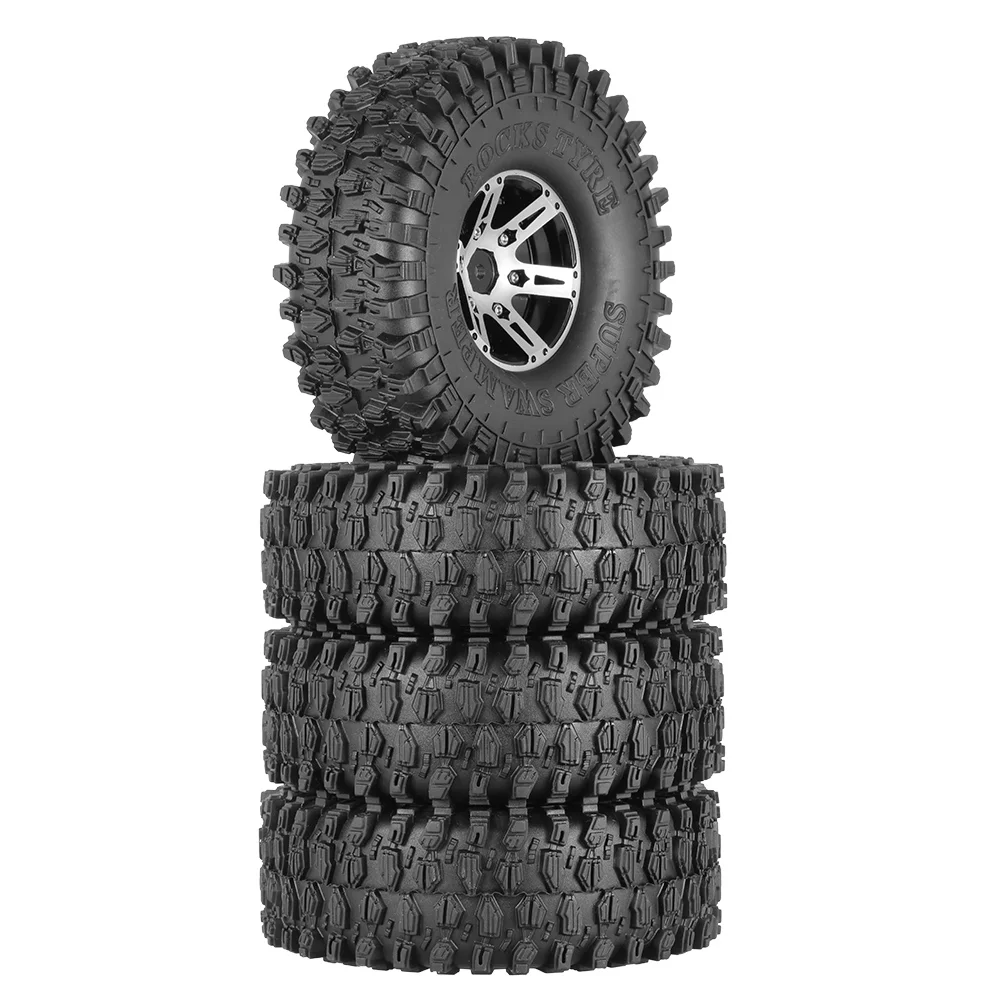 AUSTAR AX,5020A 1/10 Crawler Tires with Metal Hub , Enhance Your Redcat SCX10 AXIAL Car's Traction , RC Accessories for Off,Road Thrills