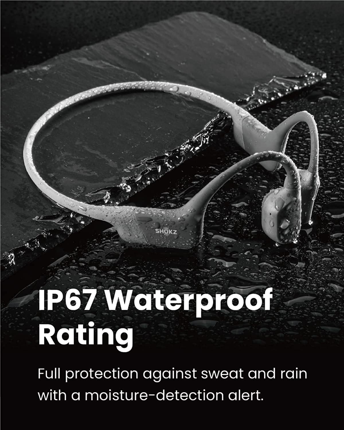 SHOKZ OpenRun Bluetooth Bone Conduction Running Headphones - SS23 - One - Grey