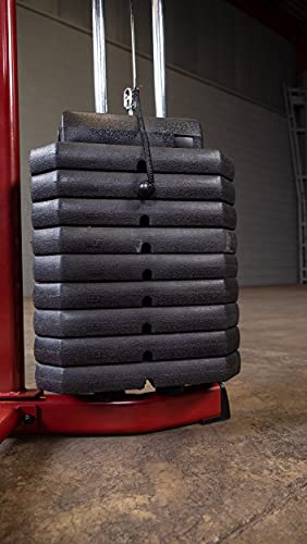 by Body-Solid (BFMG30) Multi-Station Single Weight Stack Home Gym Machine, Arm & Leg Strength Training Functional Exercise, Red