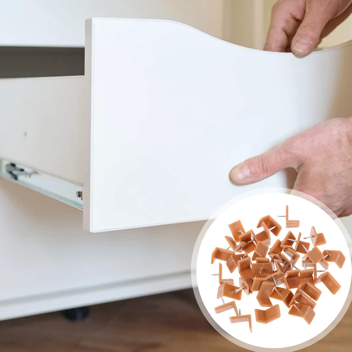 Drawer Stops Drawer Stoppers: L- Shape Drawer Slider Guides Tack Glide Tack- in Drawer Furniture Glides Drawer Tack Glide for Repairing Dresser Drawer, 40 Pcs