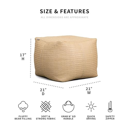 Big Joe Tuffet Weatherproof Bean Bag Chair, Paprika Bella Sunmax, Durable Weather Resistant Fabric, 2.5 feet Teardrop