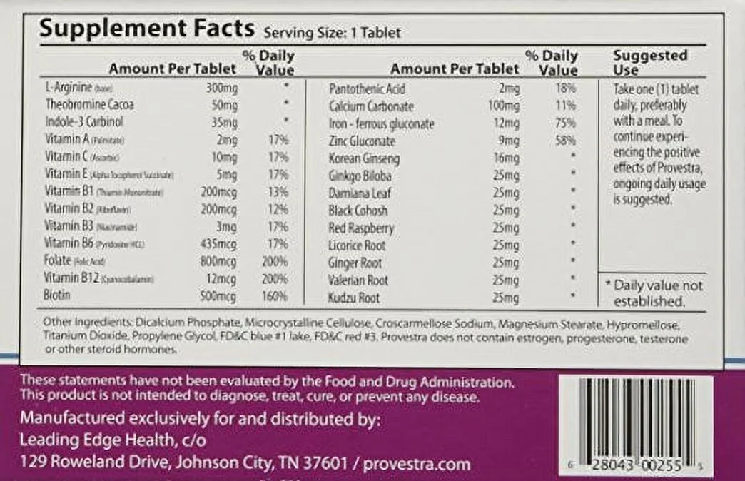 Provestra Daily Female Supplement for Increased Libido, 30 Count