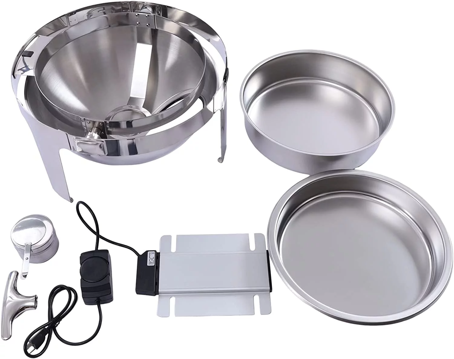 Miumaeov Roll Top 6.3 Quart Round Food Warmer Chafing Dish Set Stainless Steel