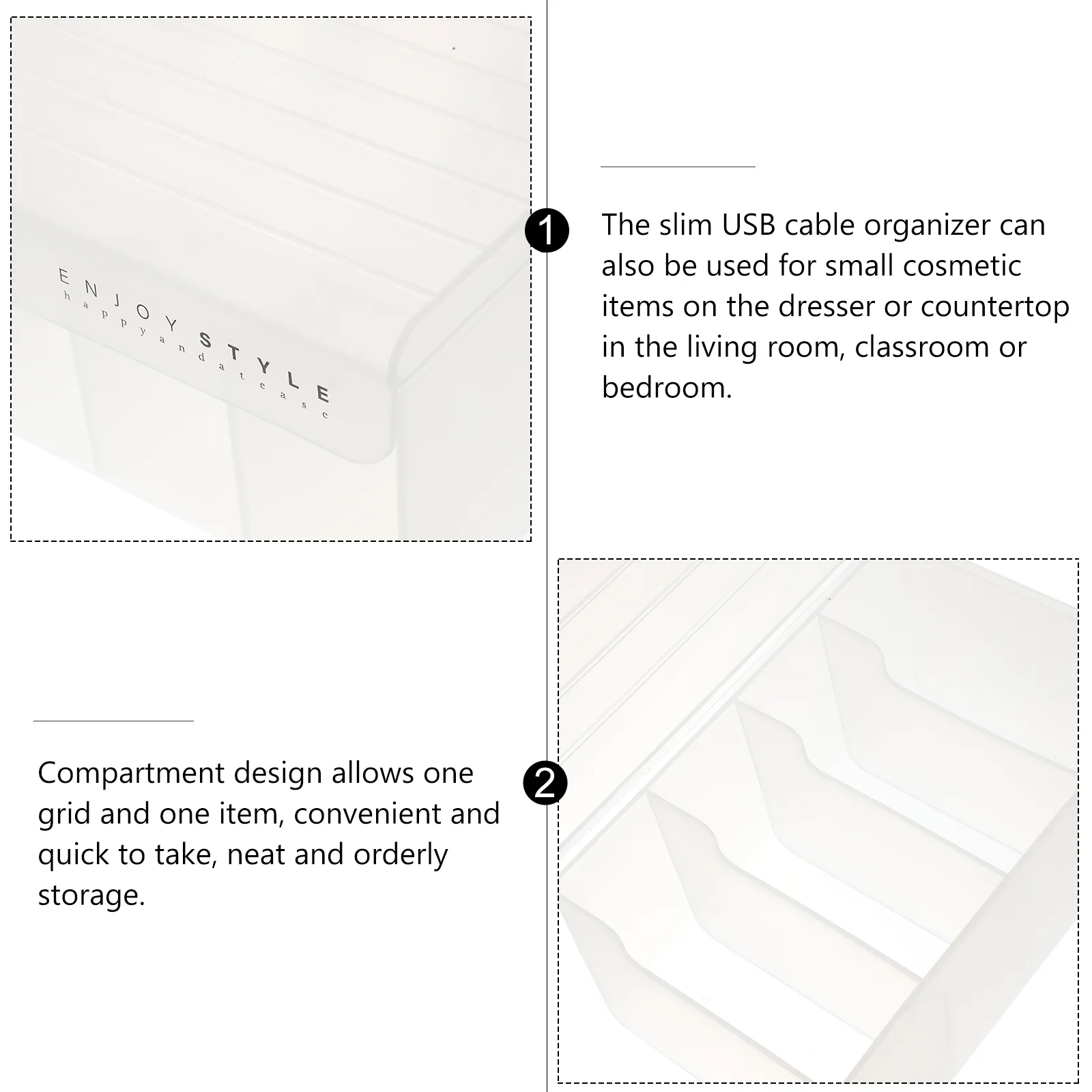 Cover Storage Box Slim USB Cable Organizer Cord Case