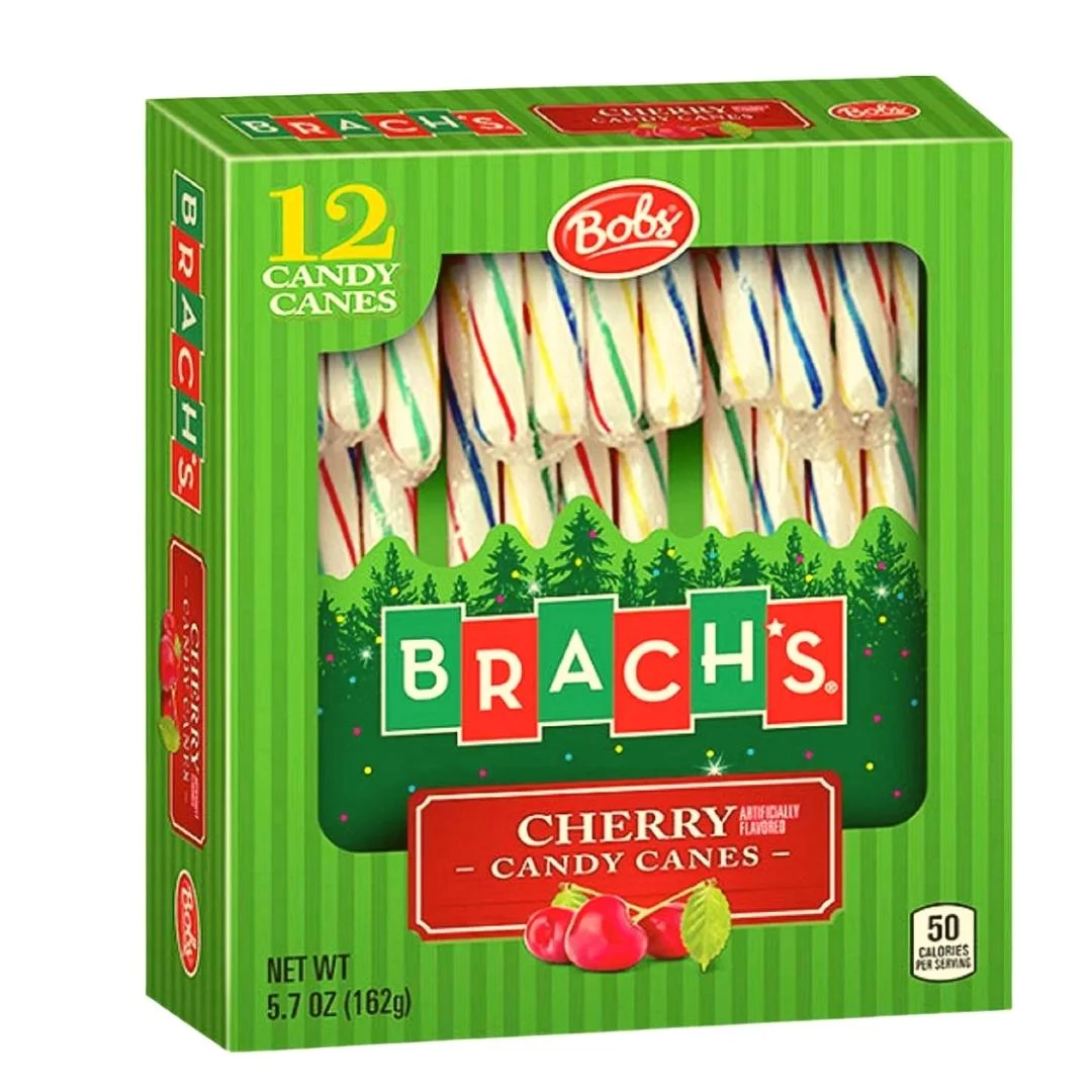 BCL Candy Cane Cherry Flavored 12 Pieces in a Box-Wedding Valentines Christmas Party Favors Bundled with a Box of  Swiss Miss Marshmallow Hot Cocoa Mix and CUSTOM Storage Carrier