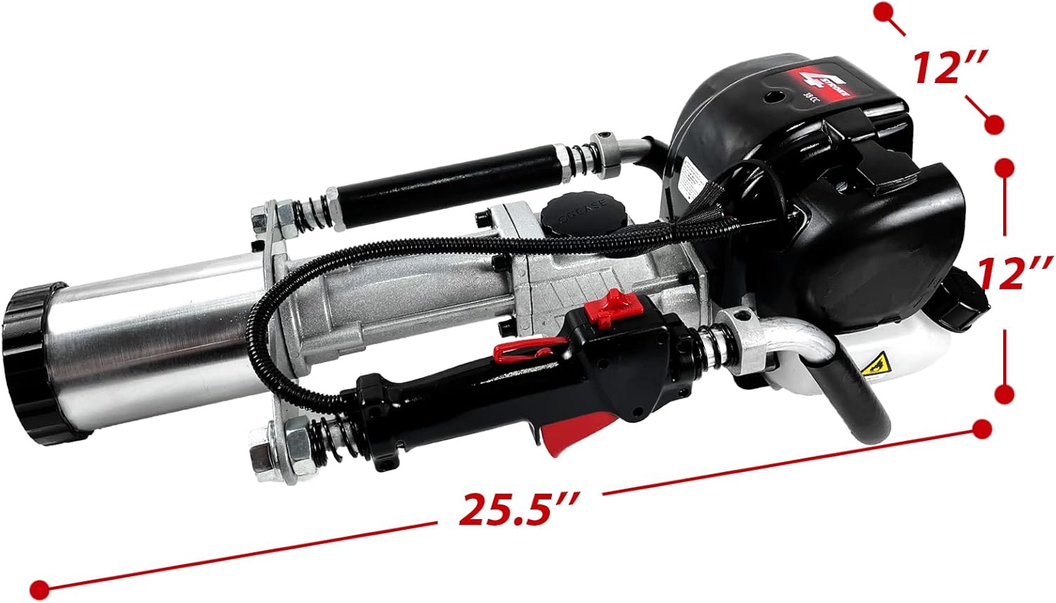 Gas Powered 4-Stroke T Post Driver Hammer Drills, 37.7CC Gasoline Engine Pile Driver, Air Cooling Single Cylinder Gasoline Petrol Garden Fencing Tool Machine with 2 Post Driving Head