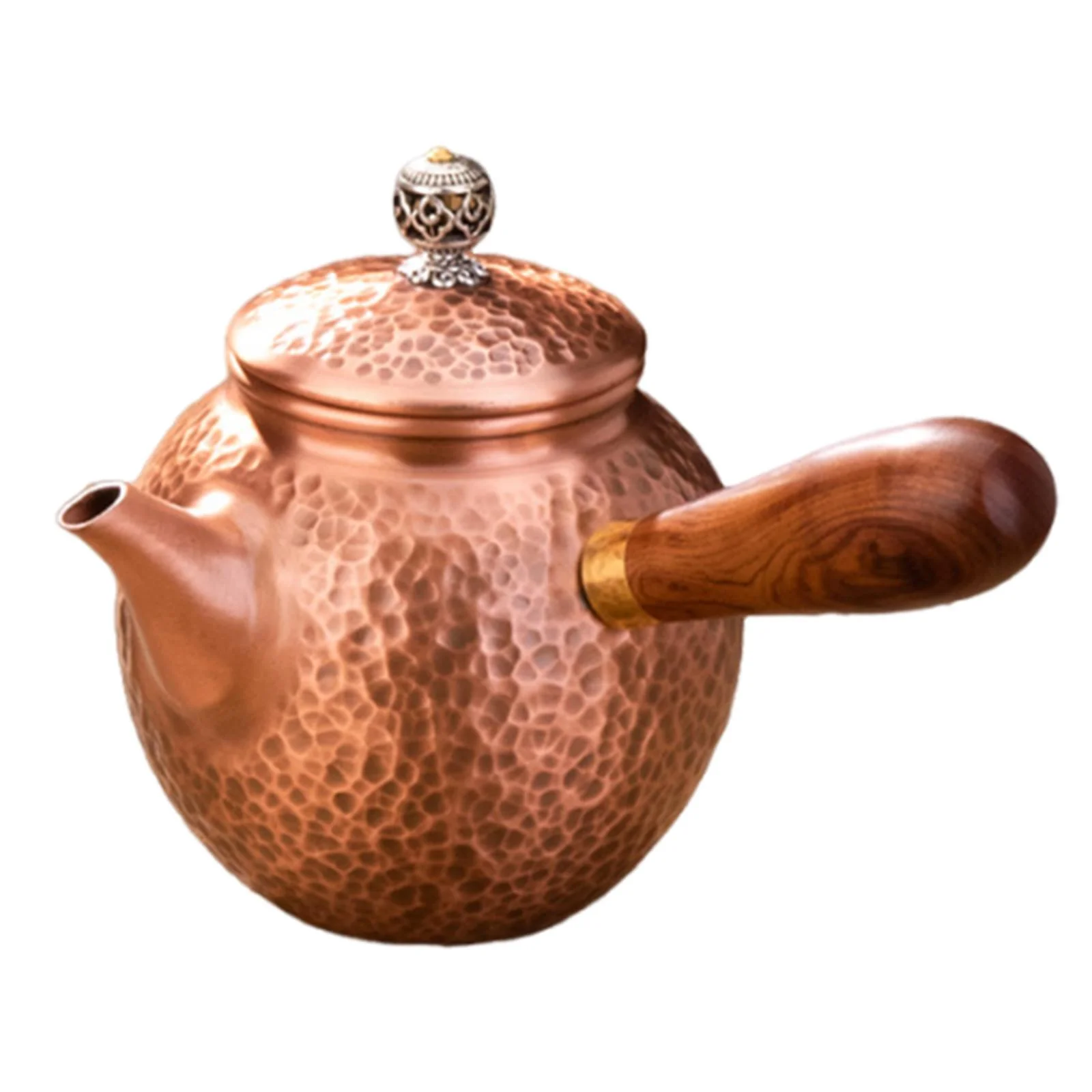 Baoblaze Copper Teapot Stoves Top Water Kettle Coffee Pot for Camping Household Hotel B