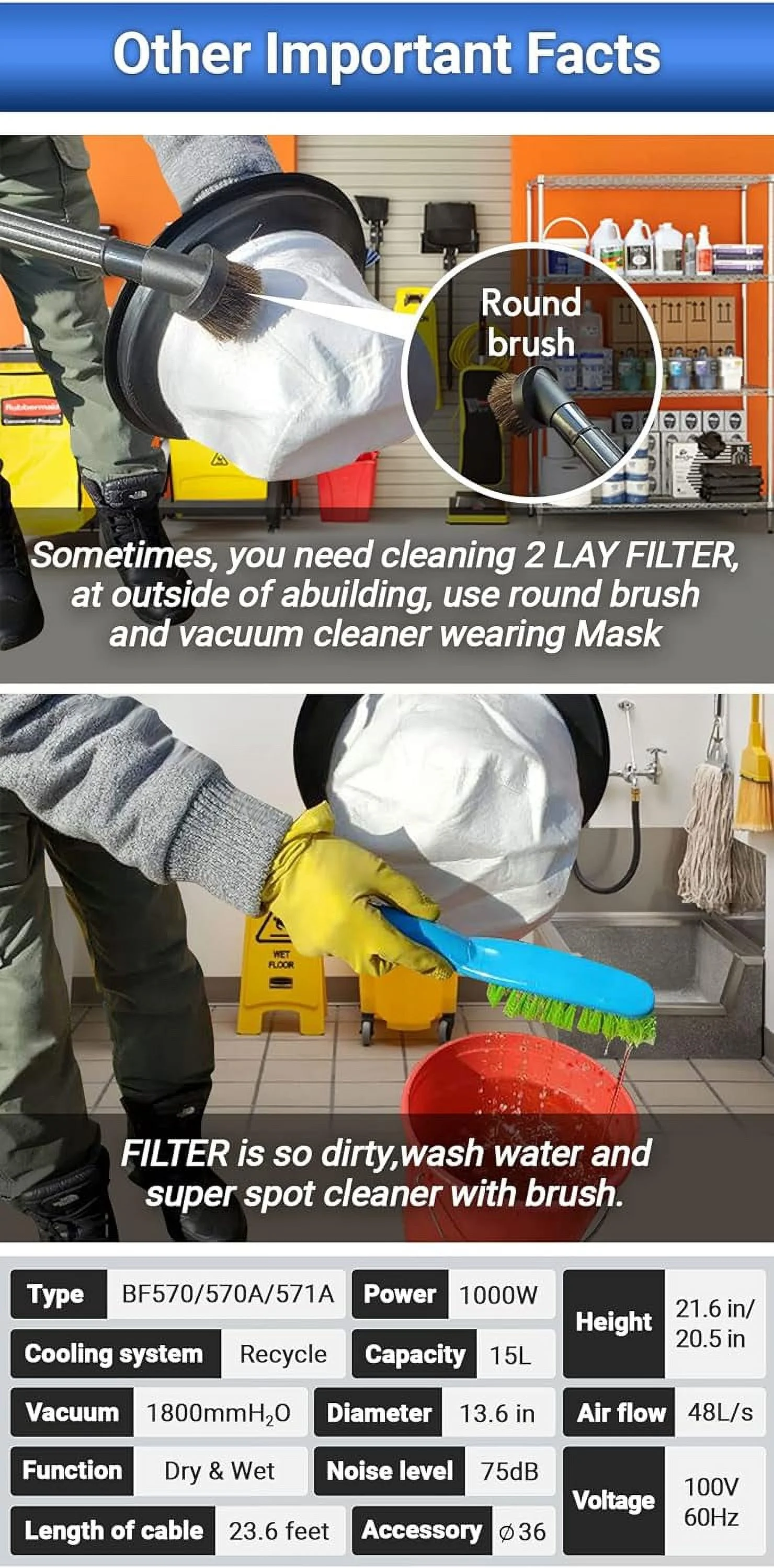 Wild Wet Dry Canister Vacuum & Window Blind Cleaner 4 Gal