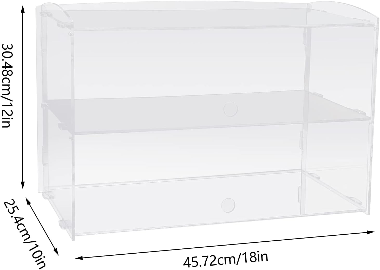 2 Tier Commercial Countertop Bakery Display Case, Acrylic Clear Pastry Display Case, Bread Bakery Display Case for Bread, Cookie Cupcake
