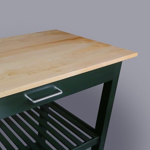 Casual Home Kitchen Island with Solid American Hardwood Top, Natural/White, 40