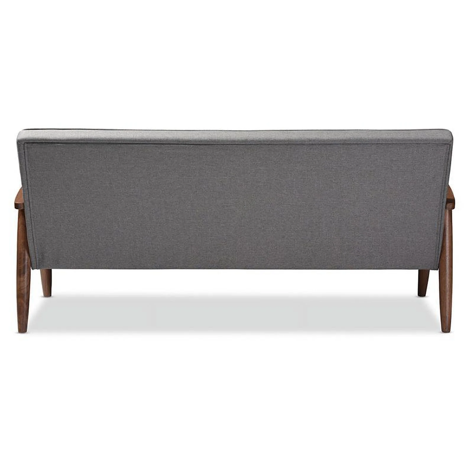 Home Square 2 Piece Tufted Sofa Set with Sofa and Loveseat in Gray and Walnut