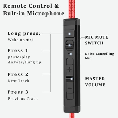 SoundMaster Pro V1 - Gaming Earphones with Dual Audio Drivers,Battle Buds,in-Line Mic with Mute and Volume Control, Compatible with Xbox Series,PS5,PS4,Switch,Pc with 3.5mm