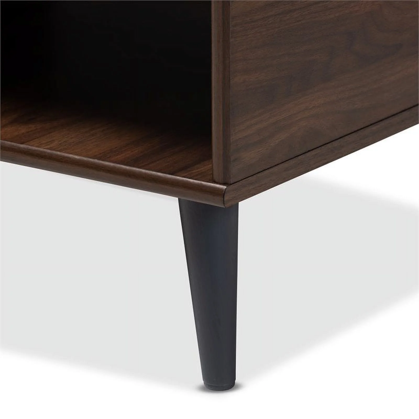 Bowery Hill Wood Coffee Table in Brown and Dark Grey