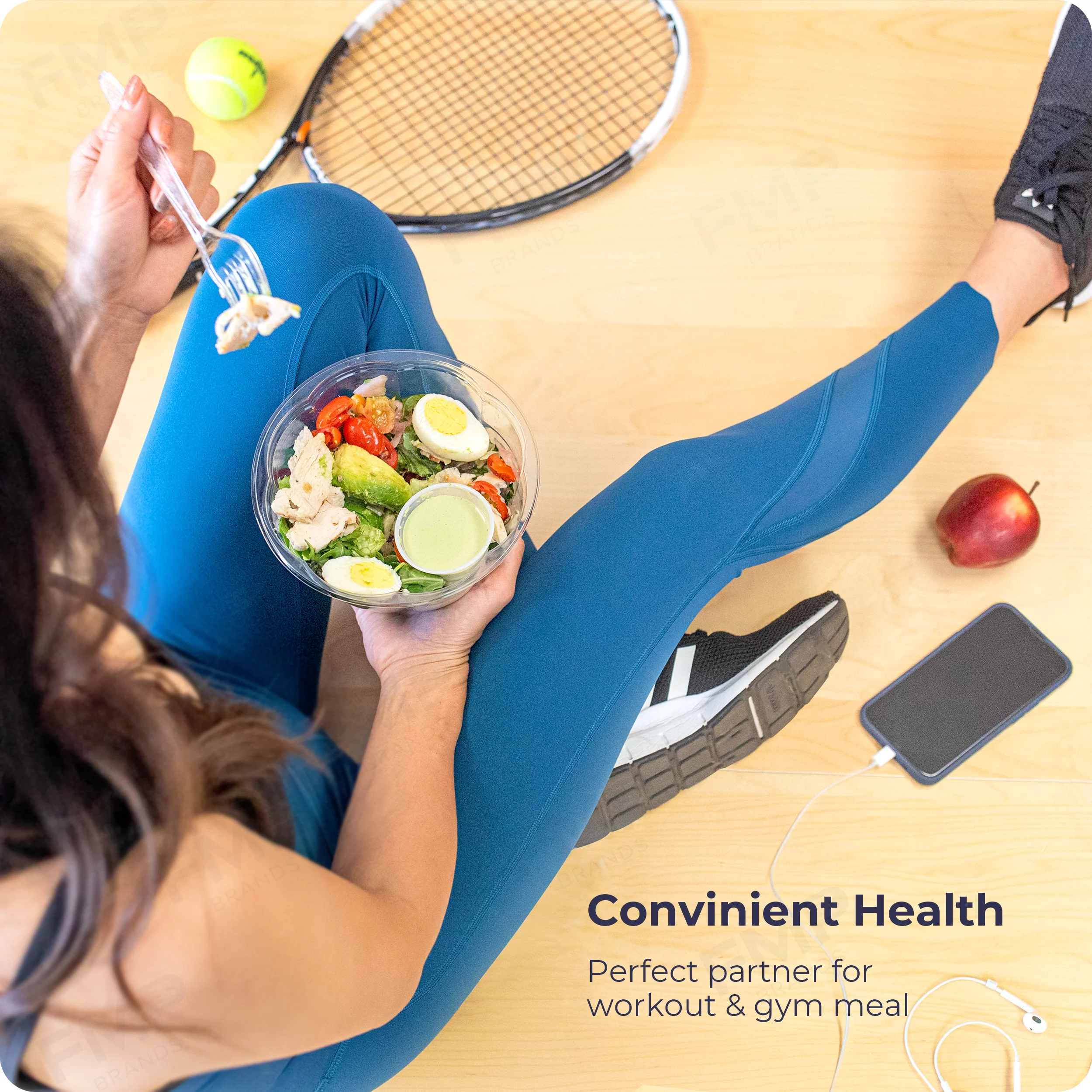 Fit Meal Prep 150 Pack 24 oz Clear Plastic Salad Bowls with Airtight Lids, Disposable To Go Salad Containers for Lunch, Meal, Party, BPA Free Clear Bowl for Acai, Green Salad, Fruits, Nuts