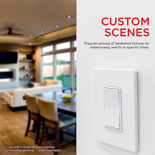 UltraPro 700 Series Add-On Switch QuickFit and SimpleWire, in-Wall White Rocker Paddle Only, Z-Wave ZigBee Wireless Smart Lighting Controls, NOT A STANDALONE Switch, 2 Pack, 68899