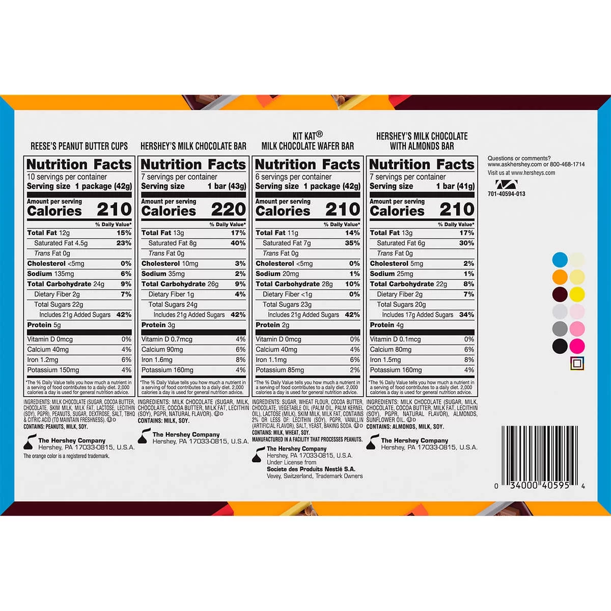 Hershey's, Kit Kat, Reese's Chocolate Bars, Variety Pack, 30 ct