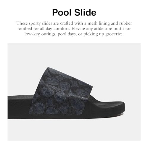 Coach Men's Signature Coated Canvas Pool Slide Sandal