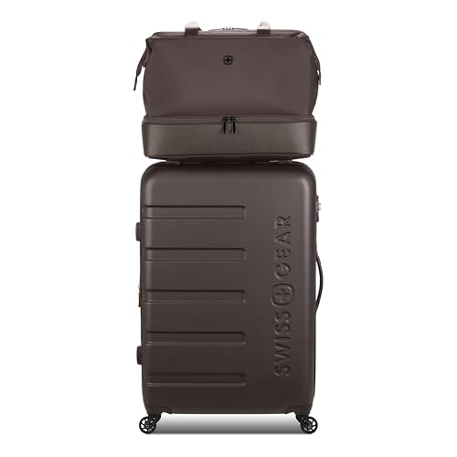 SwissGear 7366 Hardside Expandable Luggage with Spinner Wheels, White, Carry-On 19-Inch