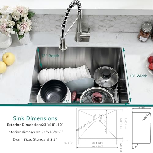 25 Inch Drop In Utility Sink with Faucet, 25