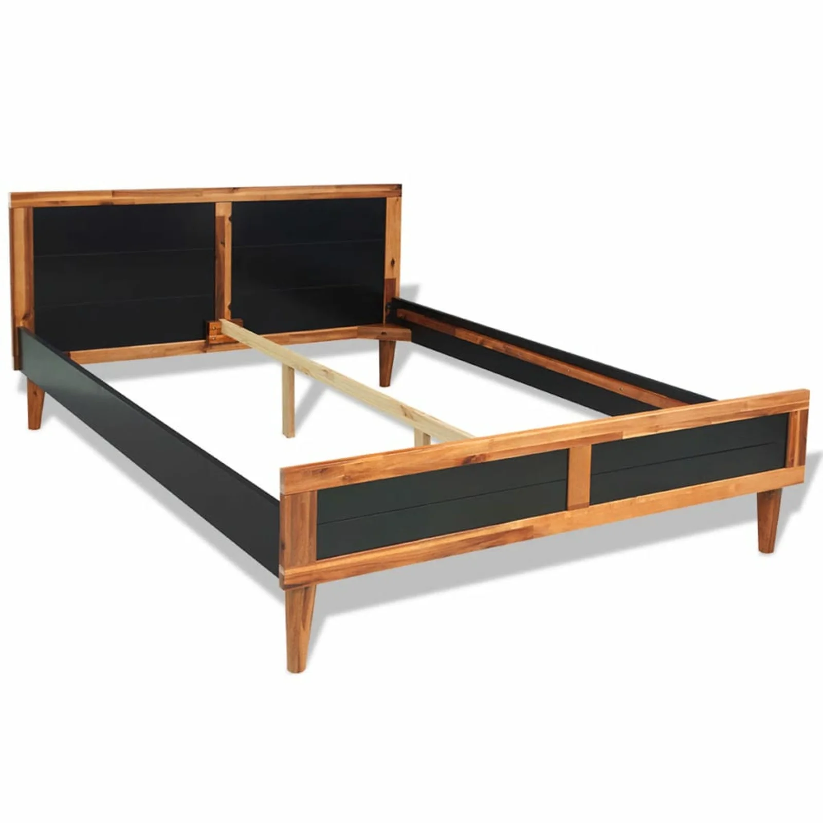 walmeck Bed Frame Black Solid Acacia Wood 70.9