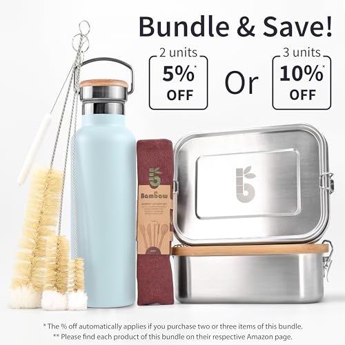 Bambaw 32 oz Water Bottle | Insulated Water Bottles | Water Bottle Stainless Steel | Insulated Travel Water Bottle | Insulated Water Bottle | Stainless Steel Water Bottles | 1 Liter Water Bottles