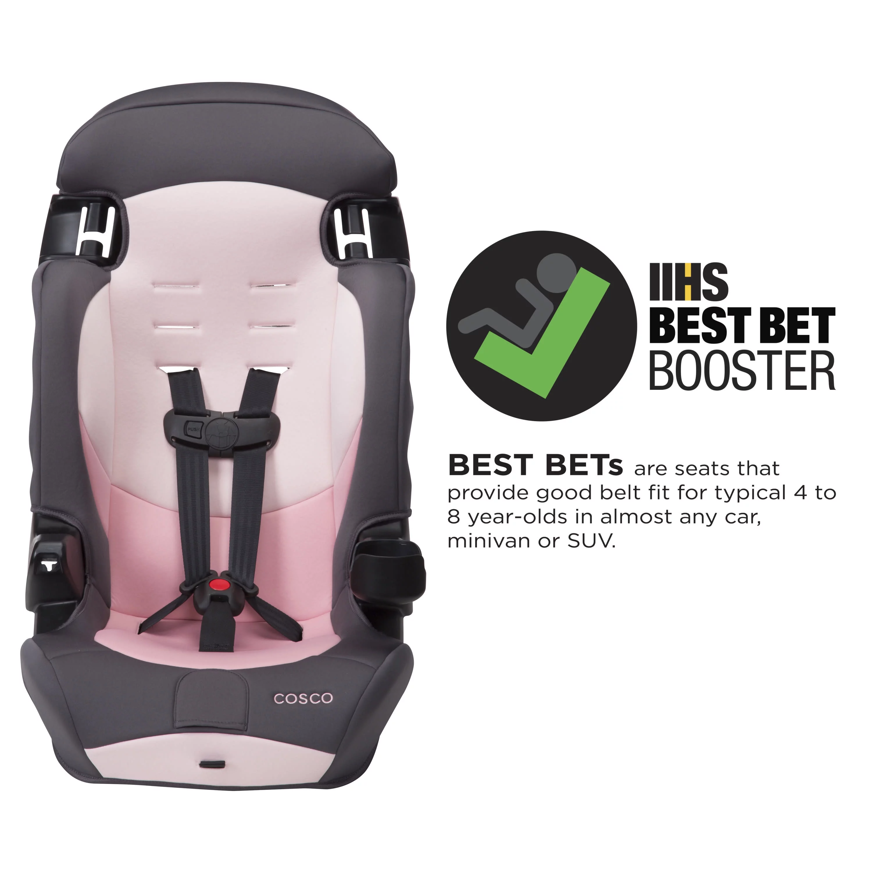 Cosco Kids Finale DX 2-in-1 Booster Car Seat, Sweetberry