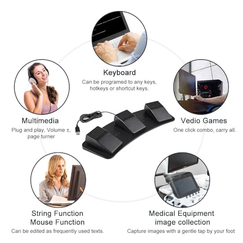 Foot Pedal PC Triple Foot Switch Programmable Keyboard Customized Hotkey Video Game Office Equipment Control HID