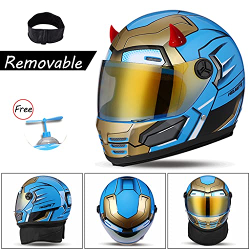 DOT Approved Youth & Kids Motorcycle Full Face Helmet Street Bike BMX MX Kids Motocross Offroad Street Helmets with Visor , Children's Four Wheeler Kart ATV Lightweight Breathable Helmet