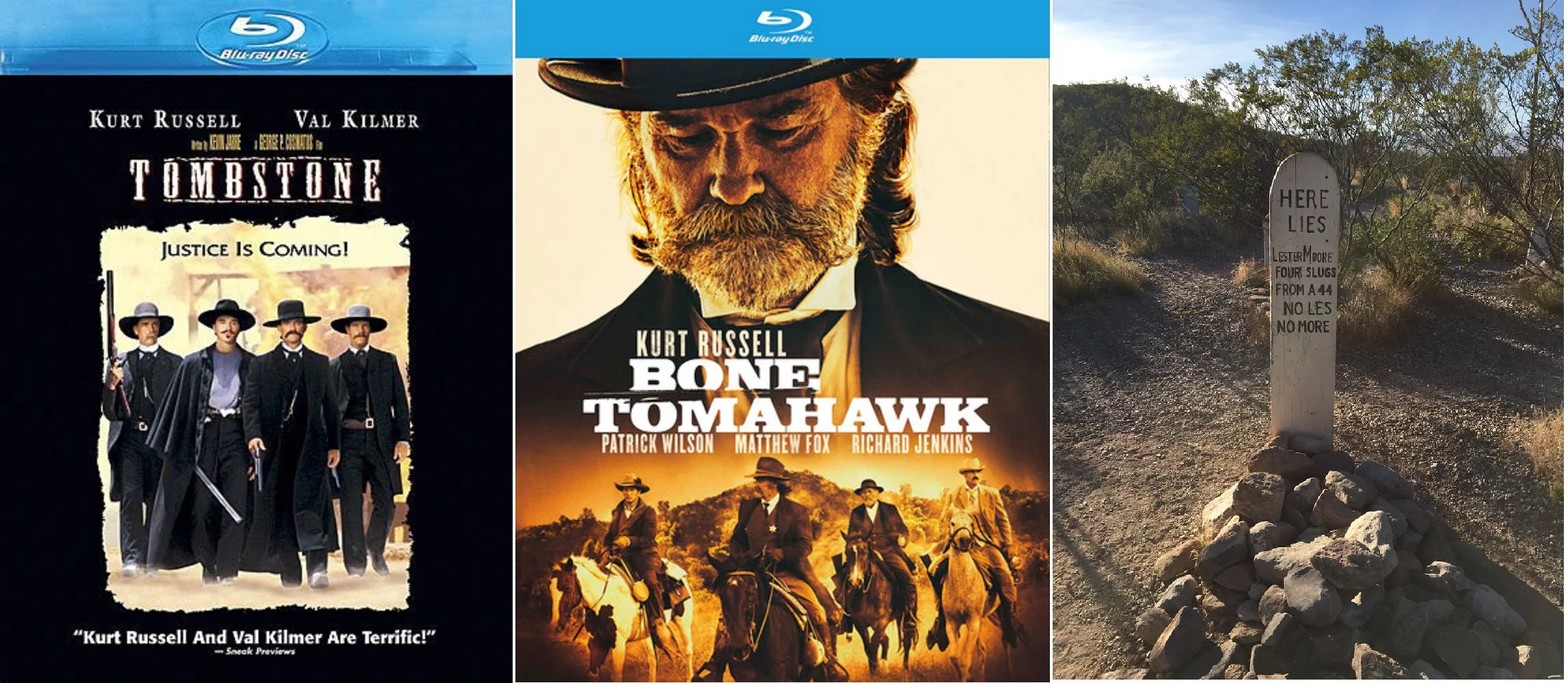 Tombstone & Bone Tomahawk Kurt Russell Double Feature 2 Disc Blu Ray Set Includes Glossy Print Movie Art Card