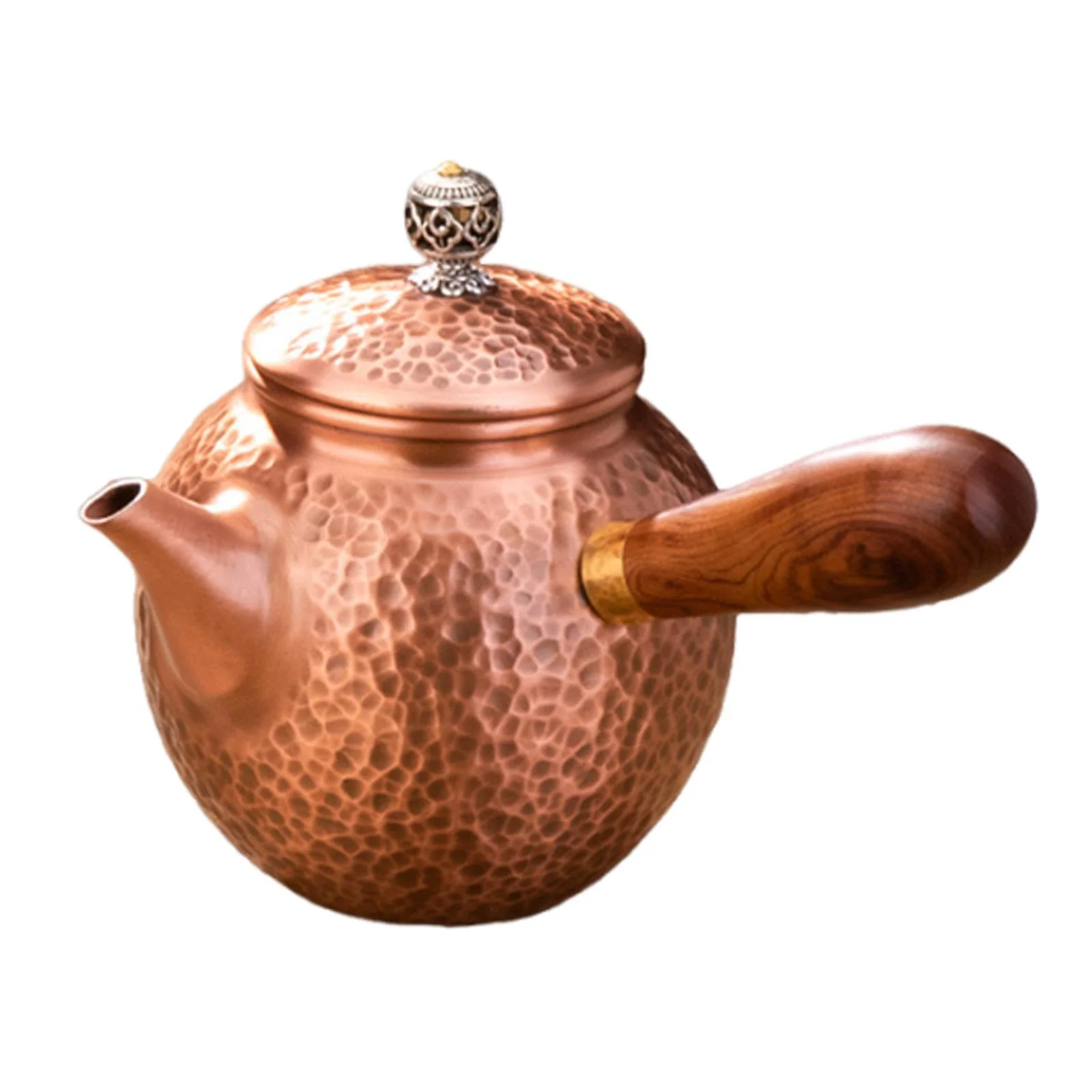 Baoblaze Copper Teapot Stoves Top Water Kettle Coffee Pot for Camping Household Hotel B