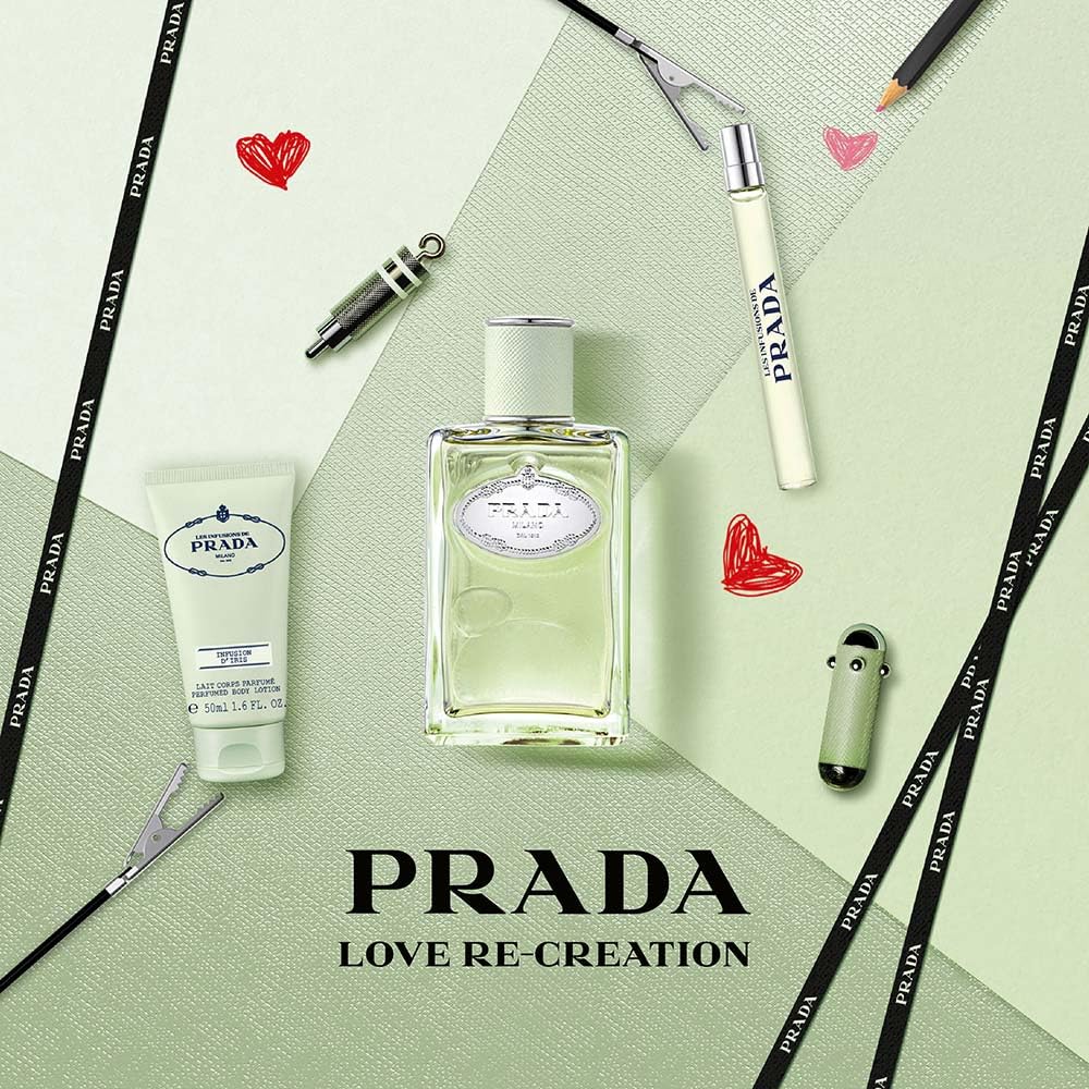 Prada Infusion d'Iris 3-Pcs Gift Set (Eau de Parfum Spray 3.4 Fl Oz + Body Lotion 1.7 Fl Oz + Eau de Parfum 0.34 Fl Oz)