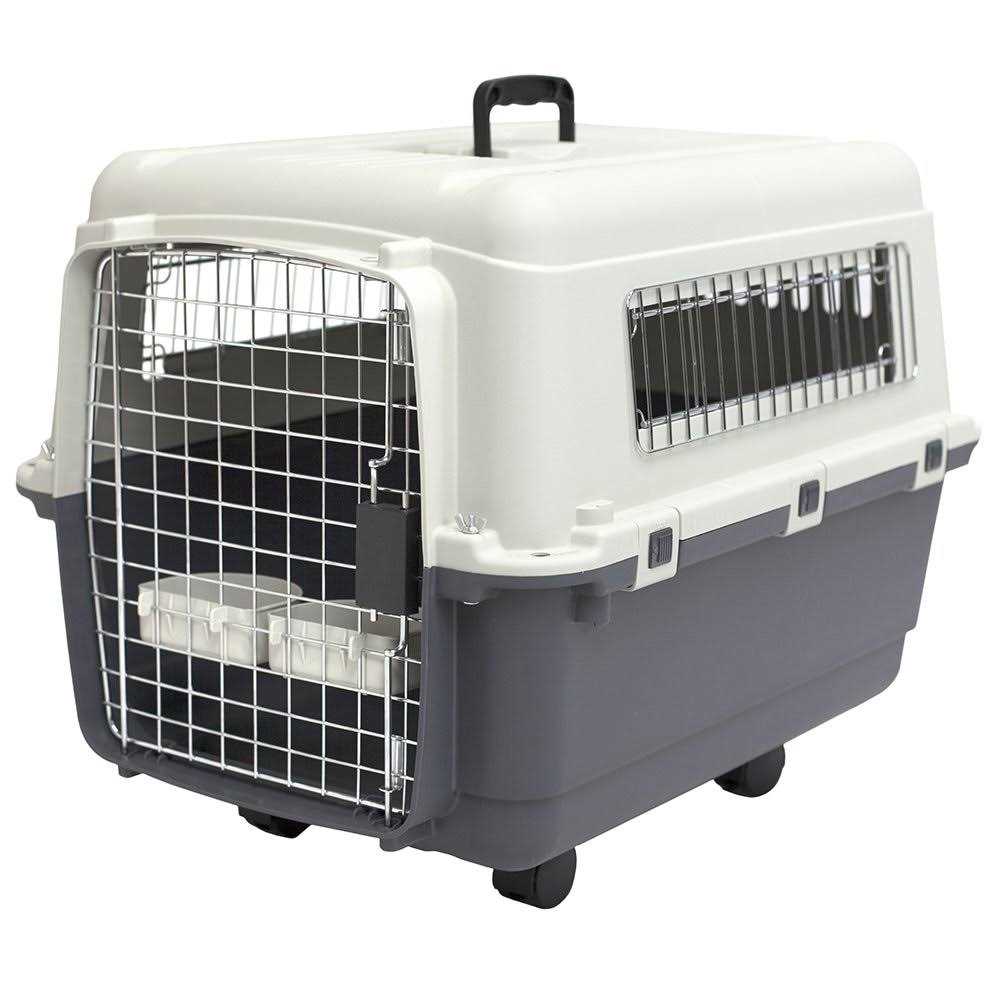 Sport Pet SportPet Designs Plastic Kennels Rolling Plastic Wire Door Travel Dog Crate - Pet Supplies online store