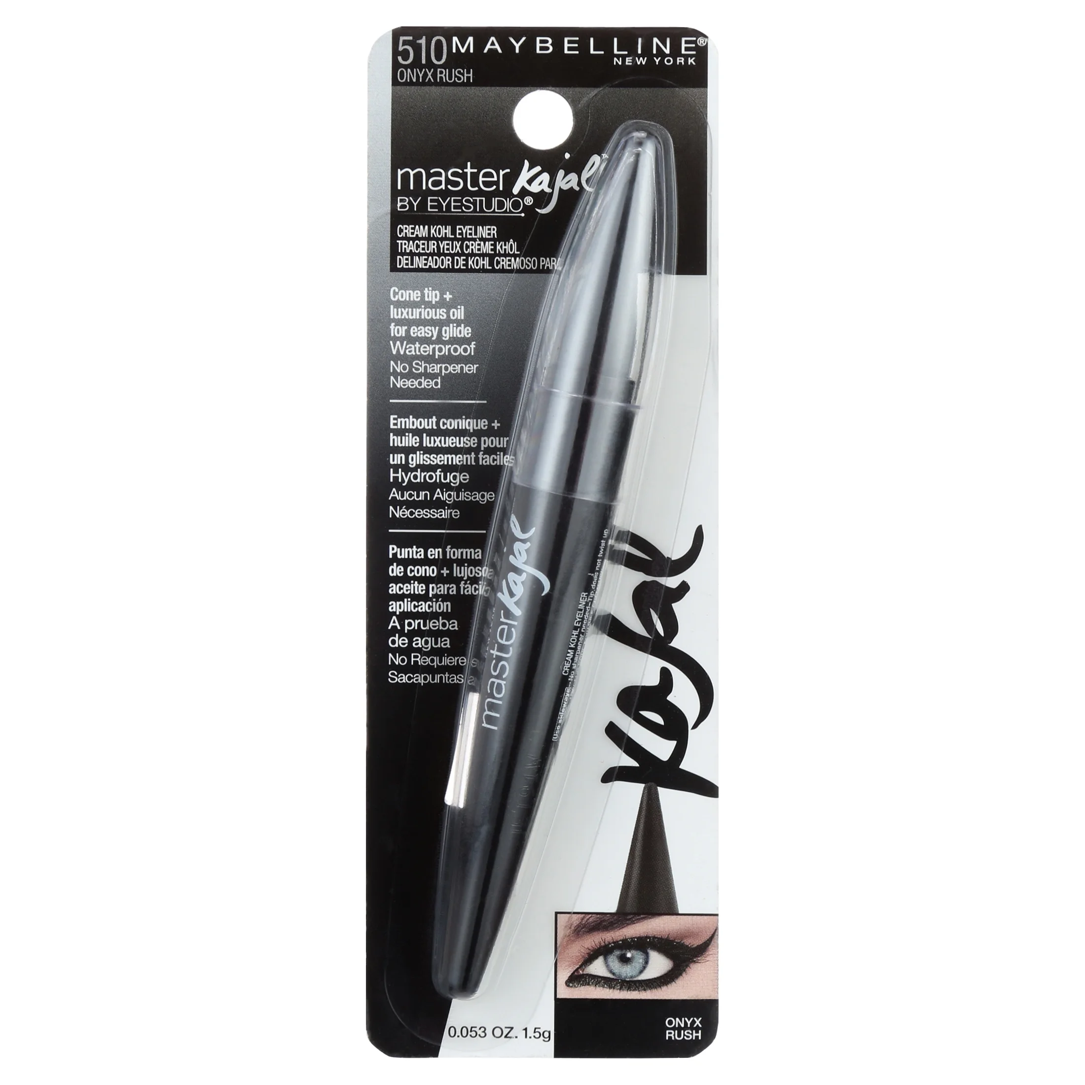 Maybelline Eyestudio Master Kajal Eyeliner, Onyx Rush, 0.05 oz