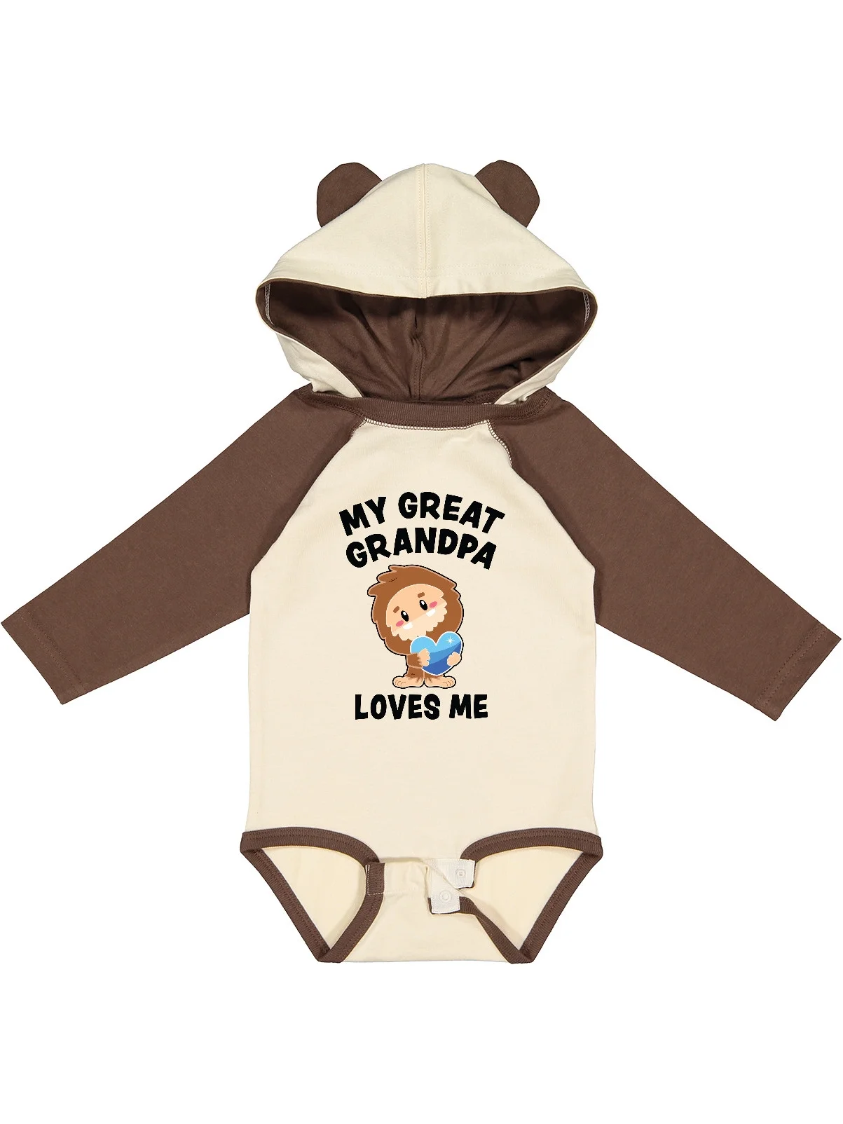 Inktastic Cute Bigfoot My Great Grandpa Loves Me Boys Long Sleeve Baby Bodysuit