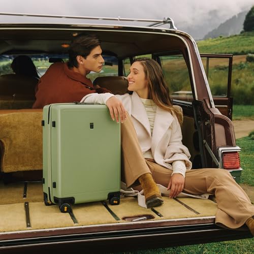 LEVEL8 Hard Shell Carry on Luggage Airline Approved, Carry-on Suitcases with Wheels, Lightweight Luminous Textured Hardside Travel Bag with Tsa Lock, 20 Inch, Black