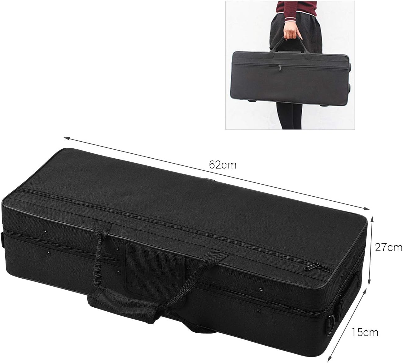 Btuty Eb E-flat Alto Saxophone Professional Brass Bend Sax Black Nickel Plating Abalone Shell Keys with Carrying Case Gloves Cleaning Cloth Straps Grease Brush