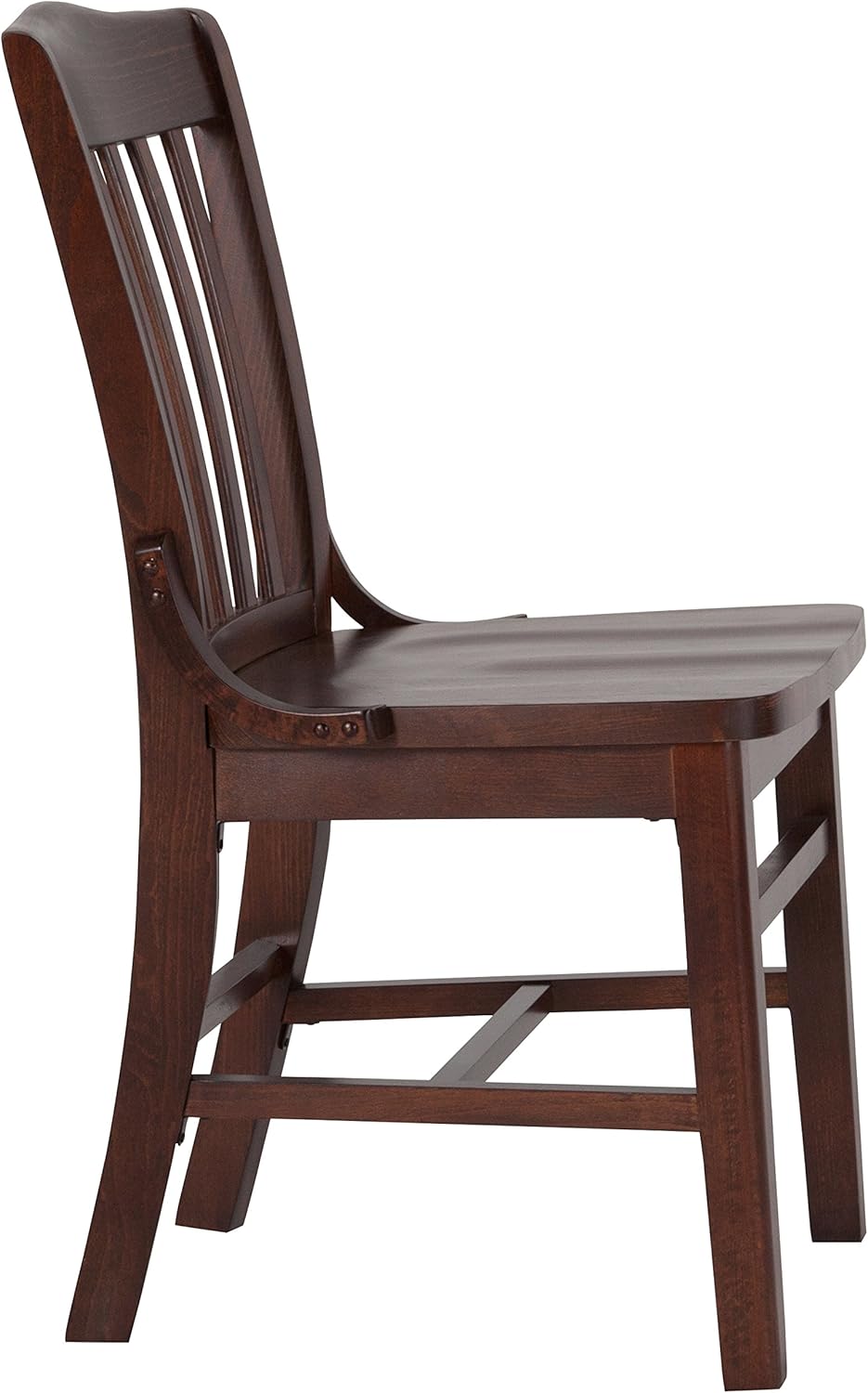 BizChair School House Back Walnut Wood Chair