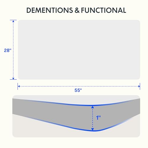 FLEXISPOT EN2 Whole-Piece Standing Desk with Clamp Power Strip, 55 x 28” Electric Stand Up Height Adjustable Desk with Cable Management (Black Frame + 55