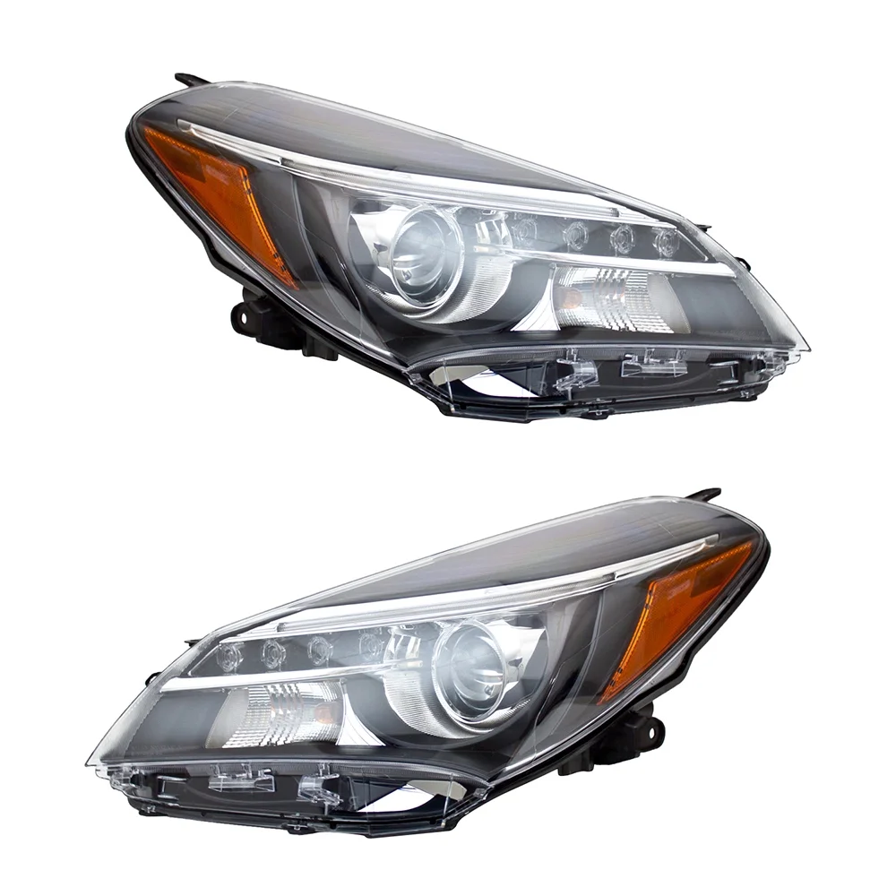 New Pair Of Headlights Compatible With Toyota Yaris Se Hatchback 2015 2016 2017 By Part Numbers To2519151 To2518151 811300Da80 811700Da80