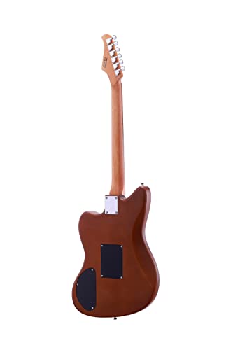 IYV 6 String Hollow-Body Electric Guitar, Right, Satin Brown (IJGAP-300)