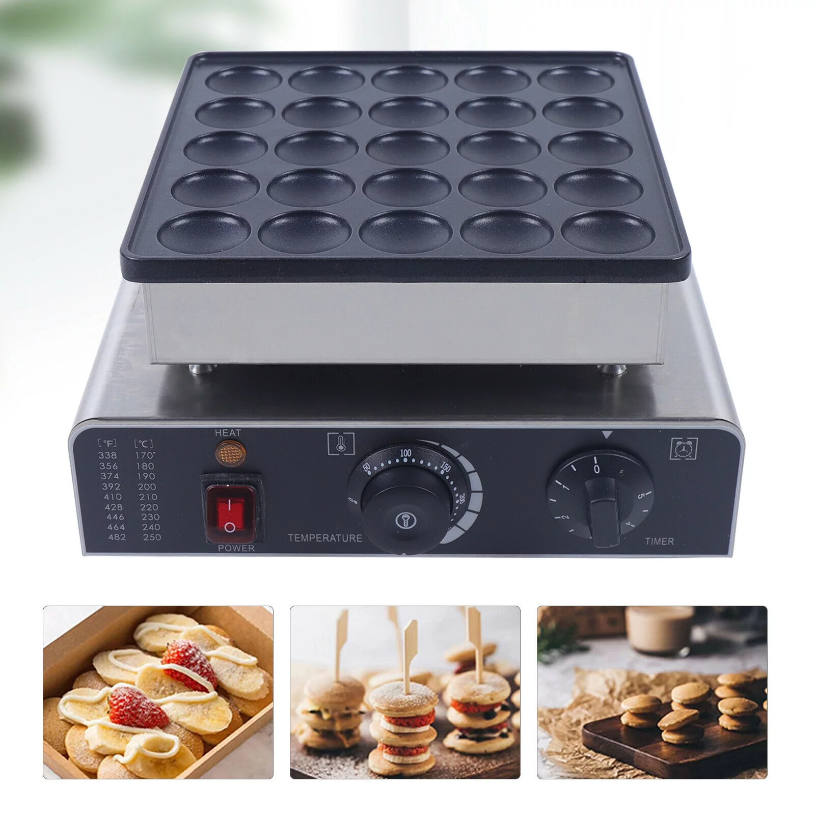 TFCFL Pancake Baker Maker Home Commercial Electric Rust-Proof Time Control Aluminum