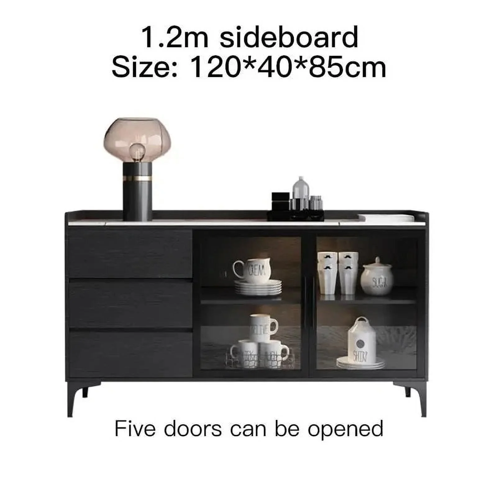 Nordic Rock Board Sideboard Solid Wood Wine Cupboards Modern Minimalist Kitchen Furniture Living Room Marble Kitchen Furniture