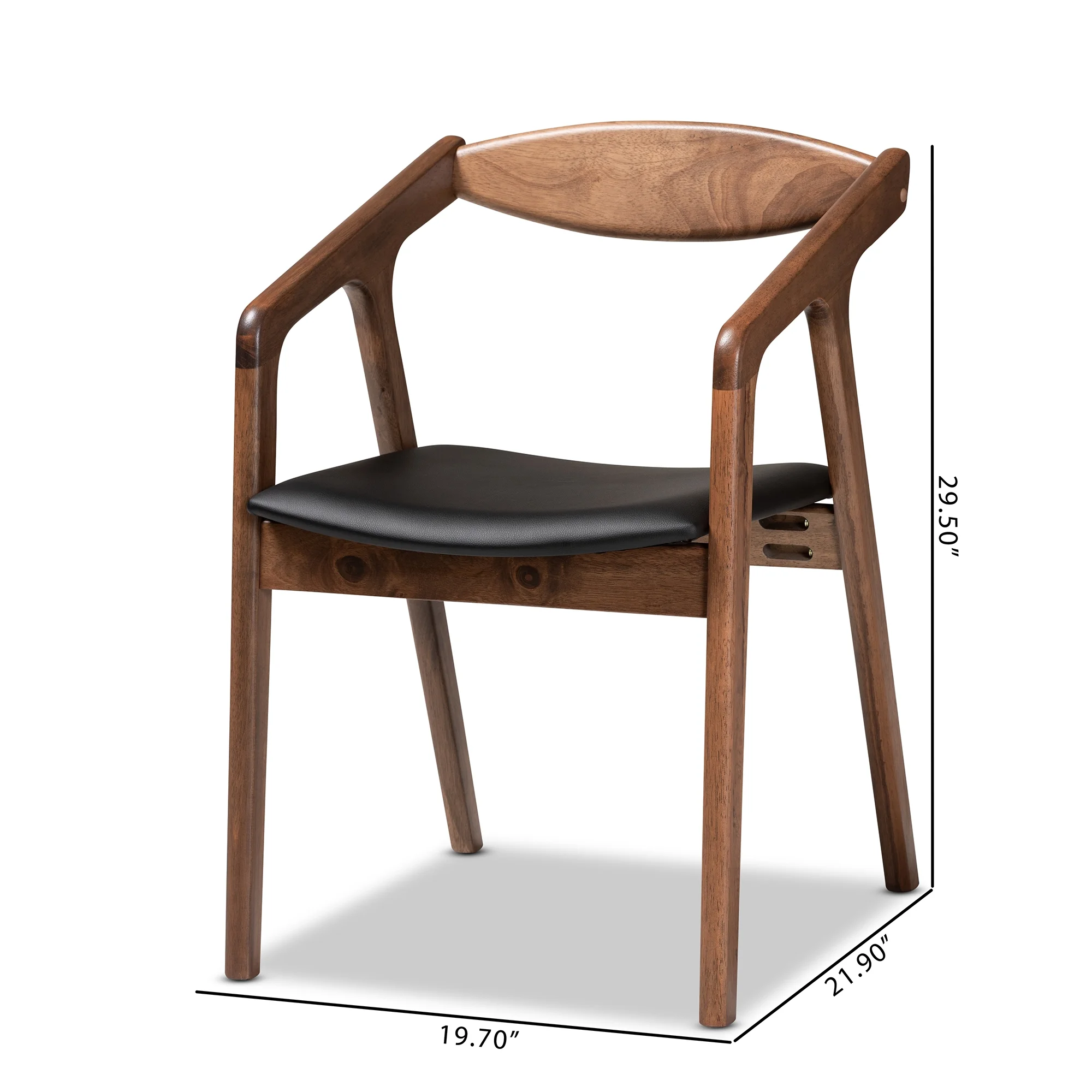 Baxton Studio Harland Dining Chair, Set of 2, Black