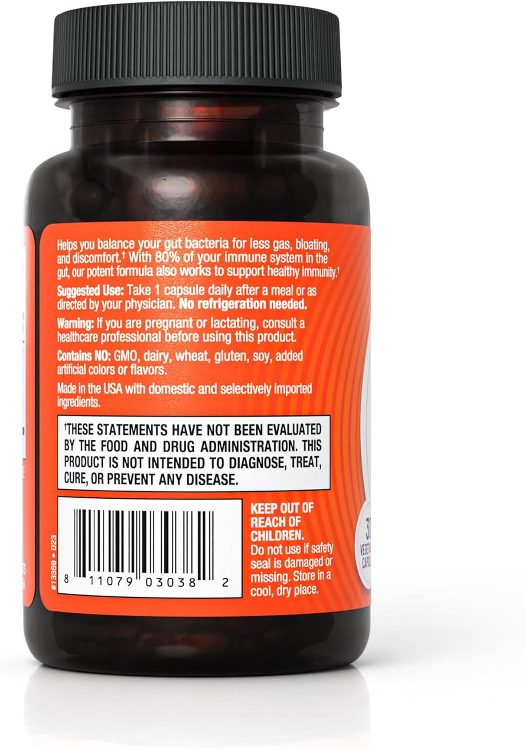 Ultra Spore Probiotic with Live Strains | Daily Soil Based Probiotic for Digestive Support & Gut Health | Soy-Free, Dairy-Free, Gluten-Free, Non-Refrigerated Probiotics, 30 Capsules