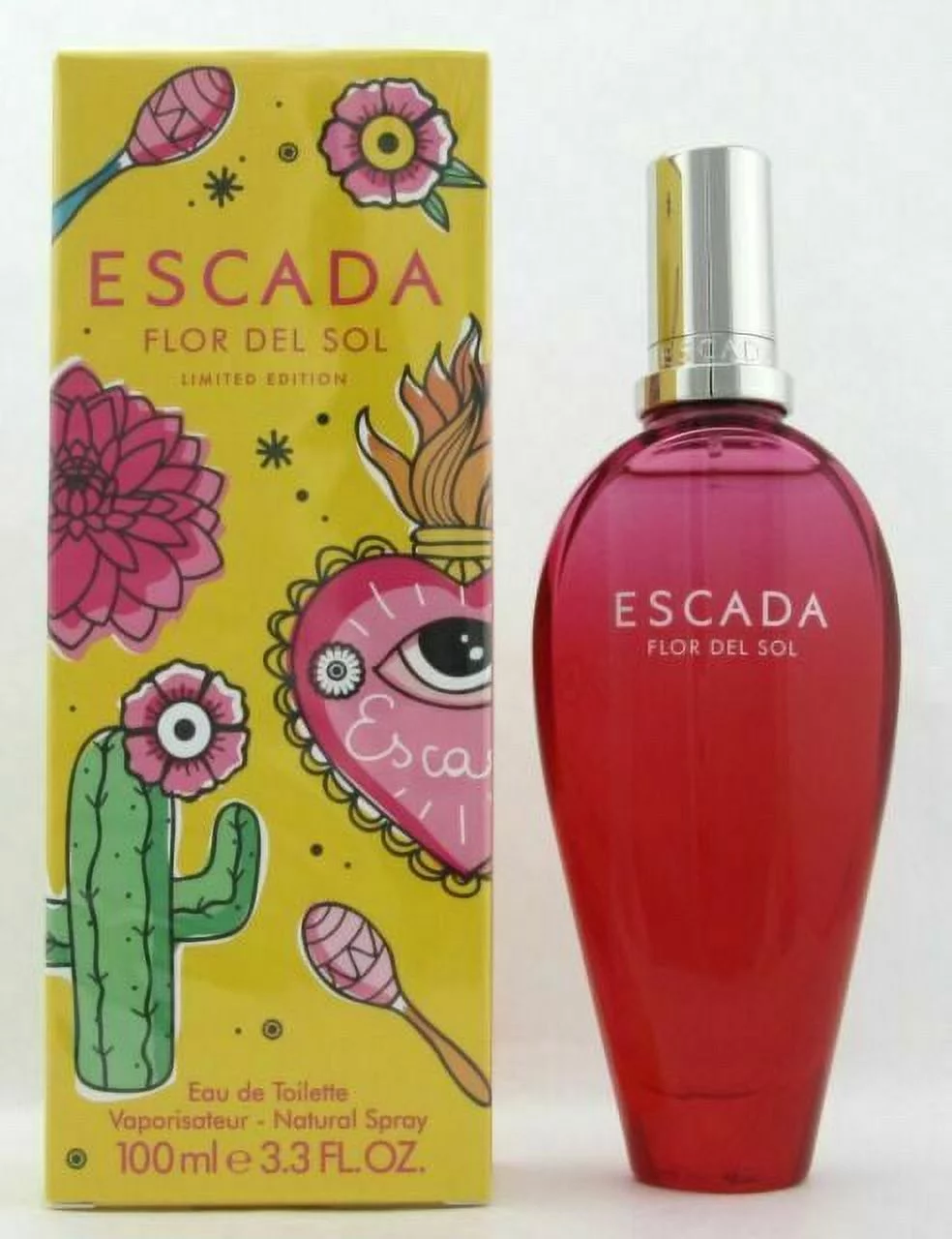 Escada Eau De Toilette Spray (Limited Edition) 3.4 oz Escada Flor Del Sol( Pack of 3)