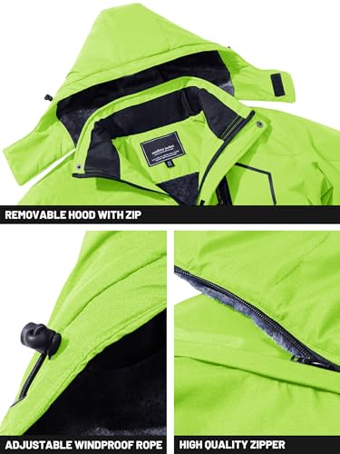 TACVASEN Men's Winter Skiing Jackets Waterproof Fleece Coats Insulated Thermal Snowboard Jacket Parka Raincoat w Hood