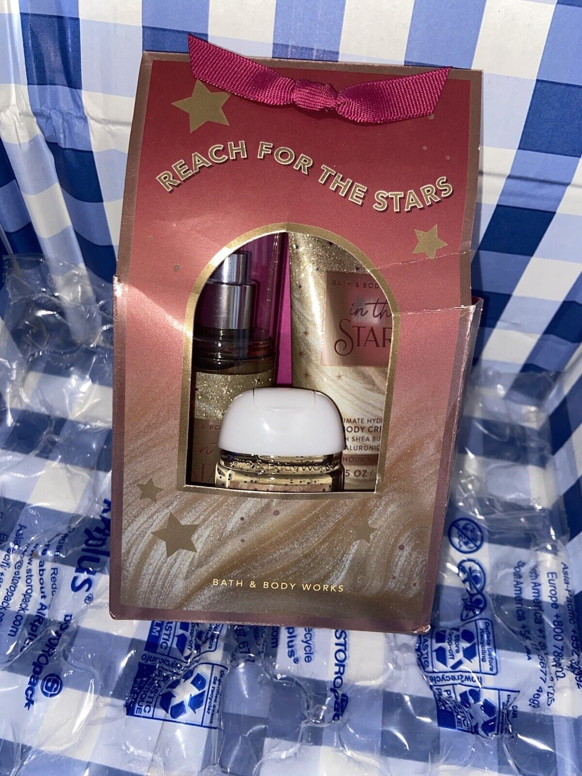 Bath & Body Works IN THE STARS Travel Size BOXED GIFT SET ~ In The Stars is a warm, sparkling blend of starflower, sandalwood musk, sugared tangelo, white agarwood & radiant amber