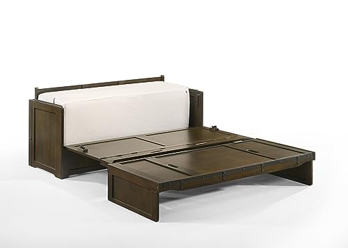 NIGHT & DAY Furniture Murphy Cube Cabinet Bed (White, Queen)