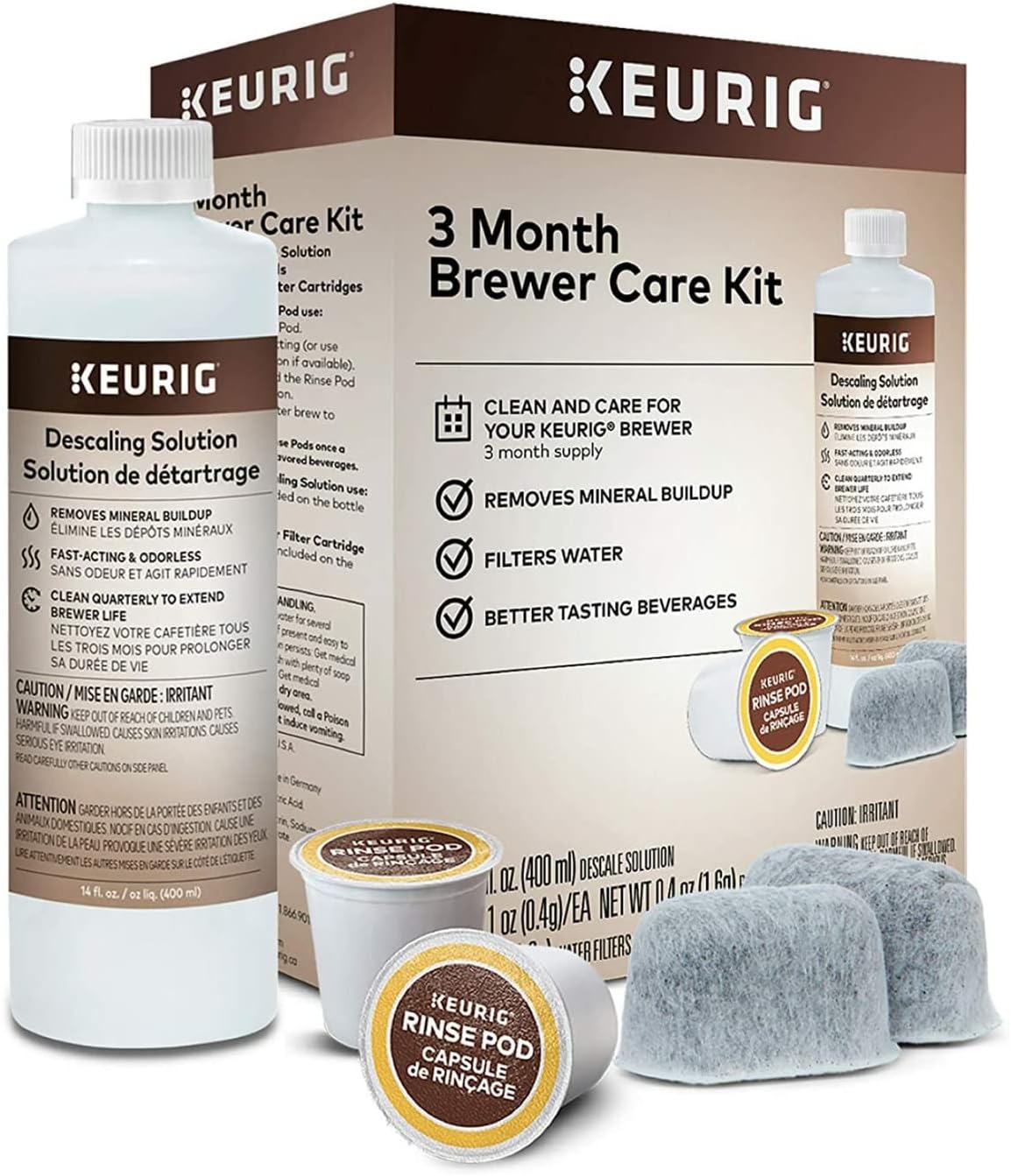 Keurig K-Supreme Plus Single-Serve K-Cup Pod Coffee Maker (Stainless Steel) Bundle with 3-Month Brewer Maintenance Kit (2 Items)