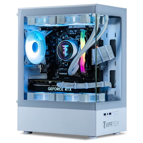 ViprTech Reaper 3.0 Liquid-Cooled PC - AMD Ryzen 7 7700 (5.3Ghz Turbo), RTX 4070 Super 12GB, 32GB DDR5 6400, 2TB NVMe SSD, 800W Gold, VR-Ready, WiFi BT, Win 11, Gaming Desktop Computer Black